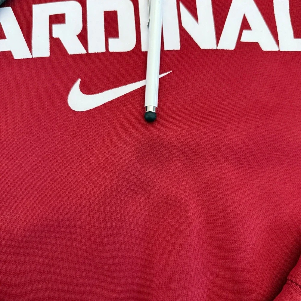 Nike Stanford Cardinal Hoodie Mens Red Gray M‎ Therma-Fit Pullover